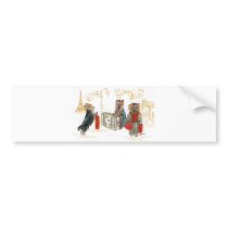 Yorkies Travelling Paris Gifts for the Family bumper stickers by greerdesign Yorkies Travelling Paris Gifts for the Family bumper stickers