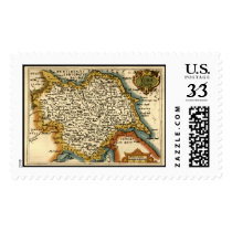 Yorkshire County Map, England postage