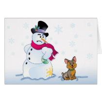 Yorkshire Terrier and Snowman cards