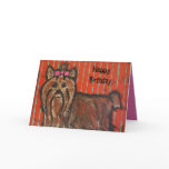 Yorkshire terrier birthday card