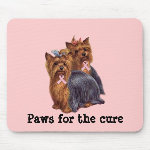 cancer in yorkies terrier breast cancer mousepad zazzle cancer in yorkies terrier breast cancer mousepad zazzle