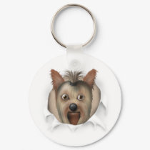 Yorkshire Terrier Busting Out keychains by cartoondogs Yorkshire Terrier Busting Out keychains