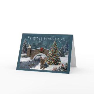 Yorkshire Terrier Christmas Card Evening card