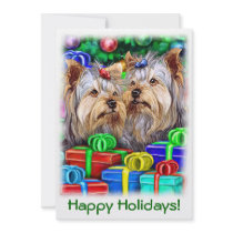 Yorkshire Terrier Christmas Gifts invitations