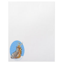 Yorkshire Terrier Christmas Reindeer Custom Letterhead