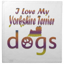 yorkshire Terrier designs Printed Napkins