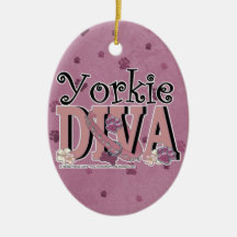 Yorkshire Terrier DIVA Christmas Tree Ornament