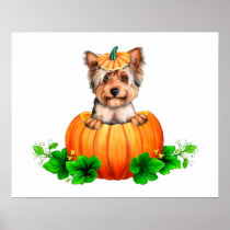 Yorkshire Terrier Halloween Jack-O-Lantern posters