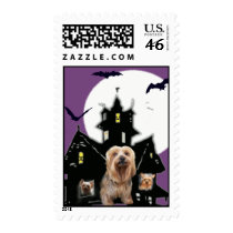 Yorkshire Terrier Halloween Postage Stamp