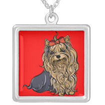 Yorkshire Terrier Illustration necklaces