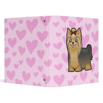 Yorkshire Terrier Love (long hair with bow) Binders