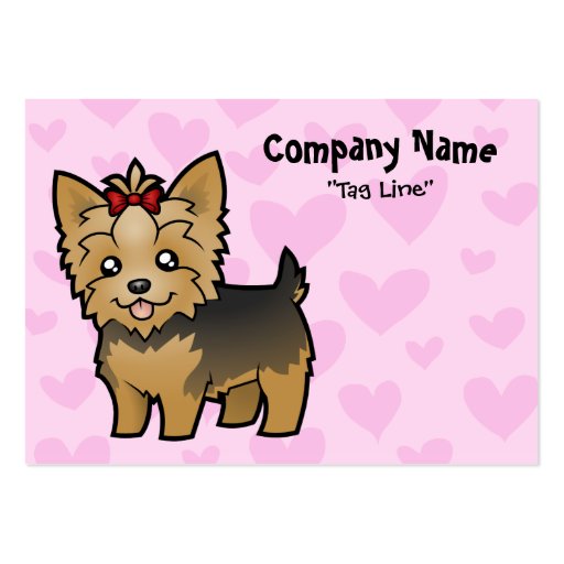 Yorkshire Terrier Love (short hair with bow) Business Card Templates