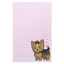Yorkshire Terrier Love (short hair with bow) Customized Stationery