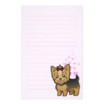 Yorkshire Terrier Love (short hair with bow) Customized Stationery