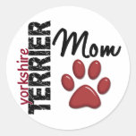 Yorkshire Terrier Mom 2 Round Sticker