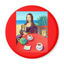 Yorkshire Terrier Mona Lisa magnets by Dogartist Yorkshire Terrier Mona Lisa magnets