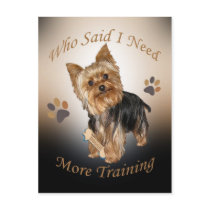 Yorkshire Terrier Needs Training Postcard