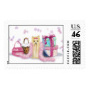 Yorkshire Terrier Pink Feather Boa postage by greerdesign Yorkshire Terrier Pink Feather Boa postage
