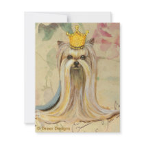 Yorkshire Terrier Princess n Roses invitations by greerdesign Yorkshire Terrier Princess n Roses invitations