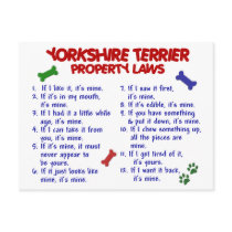 YORKSHIRE TERRIER Property Laws 2 Yorkie postcards