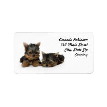 Yorkshire Terrier Puppies Address Label