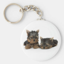 Yorkshire Terrier Puppies Keychain