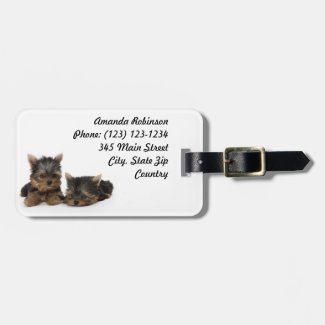 Yorkshire Terrier Puppies Luggage Tag