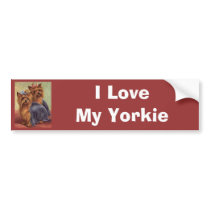 Yorkshire Terrier Vintage Bumper Sticker bumper stickers by normagolden Yorkshire Terrier Vintage Bumper Sticker bumper stickers