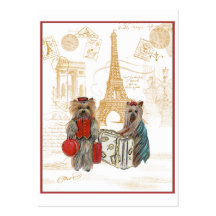 Yorkshire Terriers Traveling Business Card Templates