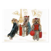 Yorkshire Terriers Traveling Business Cards
