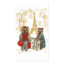 Yorkshire Terriers Traveling Business Cards