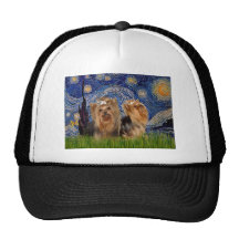 Yorkshire Terriers (two)  - Starry Night Trucker Hat
