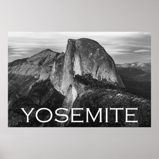 Yosemite 36 x 24 Black and White Travel Poster Zazzle