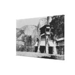 Yosemite, CA - The Ahwahnee Lodge and Valley Stretched Canvas Print