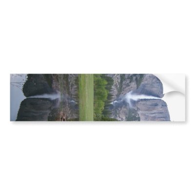 yosemite falls reflection bumper sticker by kristal22