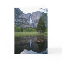yosemite falls reflection greeting card
