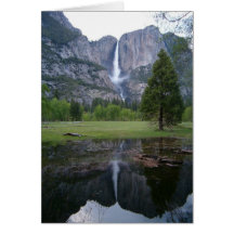 yosemite falls reflection greeting card