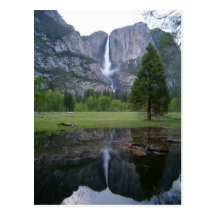yosemite falls reflection postcard