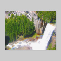 yosemite falls with rainbow postcards by cardart yosemite falls with rainbow postcards