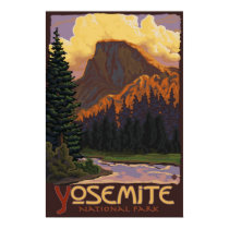 Yosemite National Park - Half Dome Travel Poster posters by LanternPress Yosemite National Park - Half Dome Travel Poster posters