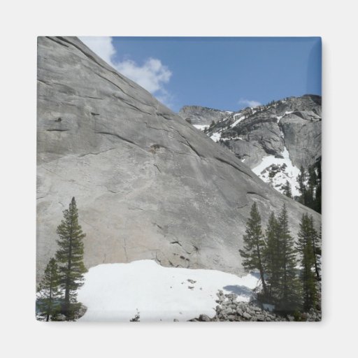 Yosemite's Snowy Granite Domes Magnet