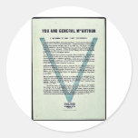You And General Mac Arthur Round Stickers
