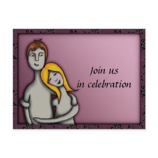 You and me, wedding invite postcard postcard