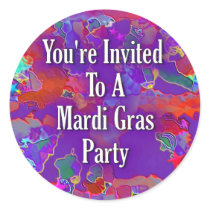 You&apos're Invited To A Mardi Gras Party stickers by JustParties You&apos're Invited To A Mardi Gras Party stickers