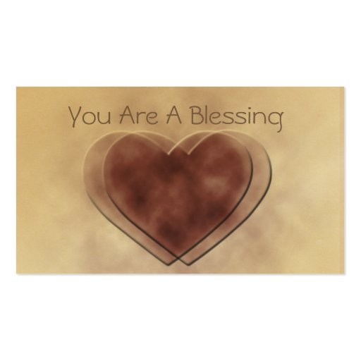 "You Are A Blessing" Love Notes Business Card Template (front side)