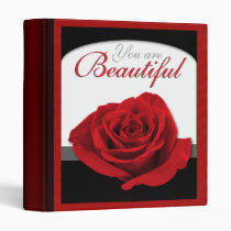 You Are Beautiful Red Rose Binder