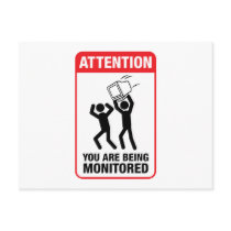 You Are Being Monitored - Office Humor postcards