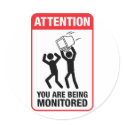 You Are Being Monitored - Office Humor stickers by strk3 You Are Being Monitored - Office Humor stickers