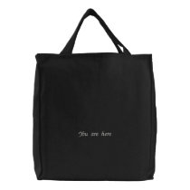 You are here embroidered tote bags