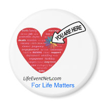 You Are Here Life Event Heart Magnet